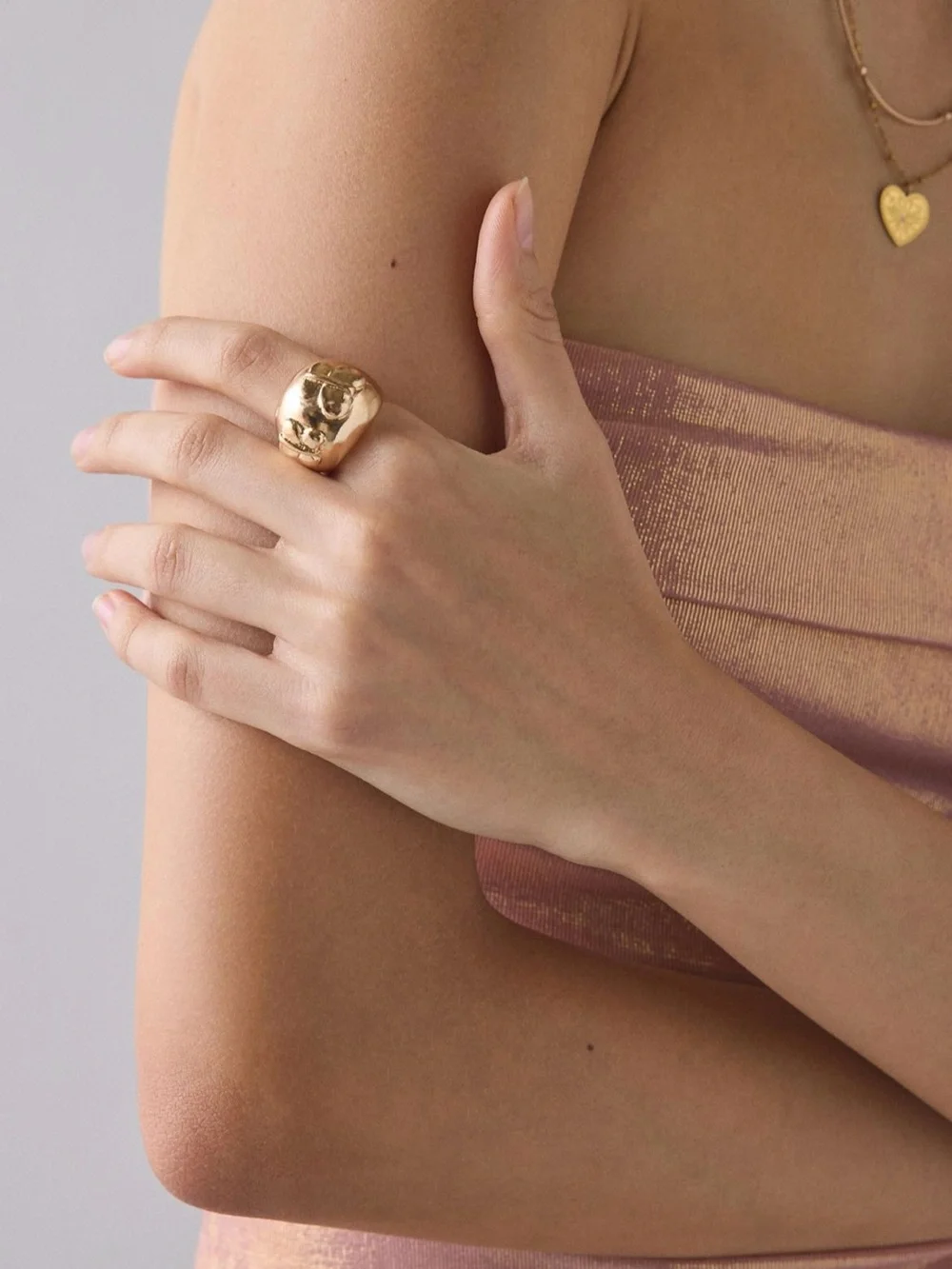 Chunky Boho Gold Statement Butterfly Ring